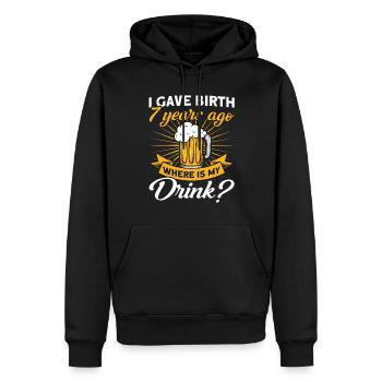 7. Geburtstag Bier Trinken Mutter Mama - Männer Premium Bio Hoodie - Schwarz - Vorne - Nico (187cm)