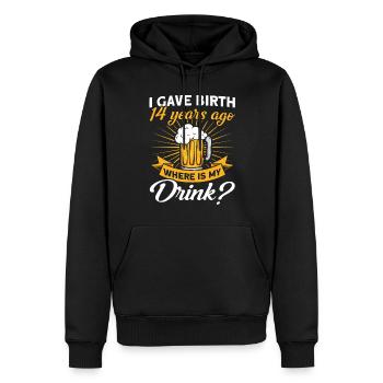 14. Geburtstag Bier Trinken Mutter Mama - Männer Premium Bio Hoodie - Schwarz - Vorne - Nico (187cm)