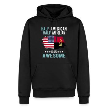 Halb Amerikaner Halb Angolier - Männer Premium Bio Hoodie - Schwarz - Vorne - Nico (187cm)