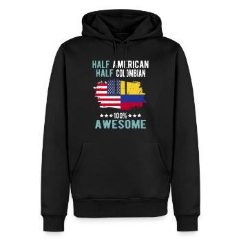 Moitié américain moitié colombien - Sweat à capuche Premium bio Homme - noir - Devant - Nico (187cm)