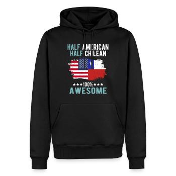 Halb Amerikaner Halb Chilene - Männer Premium Bio Hoodie - Schwarz - Vorne - Nico (187cm)