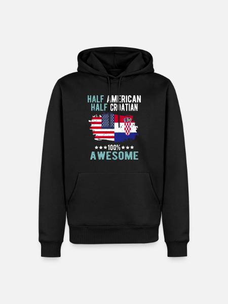 Half American Half Croat - Men’s Premium Organic Hoodie - black
