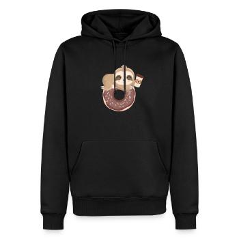 Donut Coffee Sloth Donuts GEschenk - Men’s Premium Organic Hoodie - black - Front - Nico (187cm)