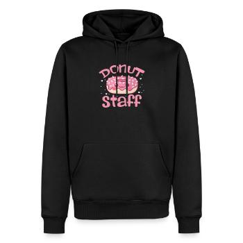 Donut Süssigkeiten Donuts Essen Bäcker Geschenk - Männer Premium Bio Hoodie - Schwarz - Vorne - Nico (187cm)