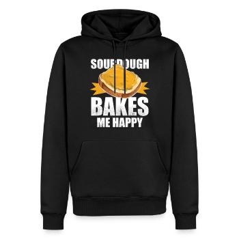 Sourdough Bakes Me Happy - Bread Baking - Männer Premium Bio Hoodie - Schwarz - Vorne - Nico (187cm)