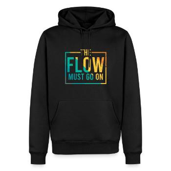 The Flow Must Go On - Capoeira - Männer Premium Bio Hoodie - Schwarz - Vorne - Nico (187cm)