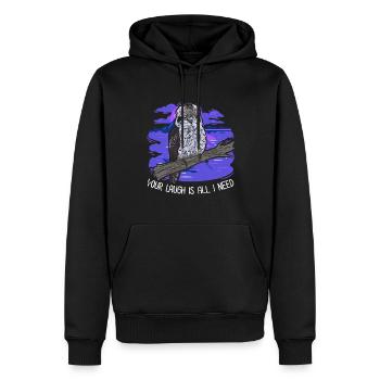 Your Laugh Is All I Need - Kookaburra - Men’s Premium Organic Hoodie - black - Front - Nico (187cm)