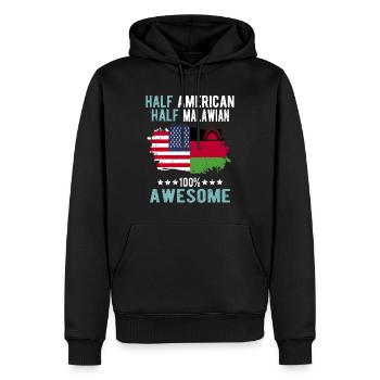 Halb Amerikaner Halb Malawi - Männer Premium Bio Hoodie - Schwarz - Vorne - Nico (187cm)
