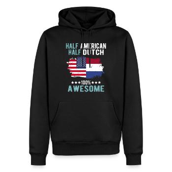 Halb Amerikaner Halb Niederländer - Männer Premium Bio Hoodie - Schwarz - Vorne - Nico (187cm)