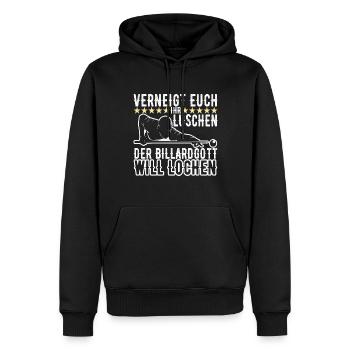 Pool Billard - Männer Premium Bio Hoodie - Schwarz - Vorne - Nico (187cm)