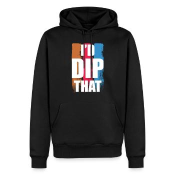 I’d Dip That - Joueur de Dodgeball - Sweat à capuche Premium bio Homme - noir - Devant - Nico (187cm)