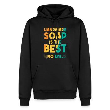Handmade Soap Is The Best - No Lye - Männer Premium Bio Hoodie - Schwarz - Vorne - Nico (187cm)