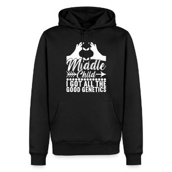 Middle Children Mittlere Geschwister - Männer Premium Bio Hoodie - Schwarz - Vorne - Nico (187cm)