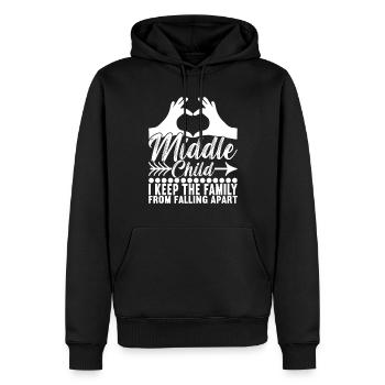 Middle Children Mittlere Geschwister - Männer Premium Bio Hoodie - Schwarz - Vorne - Nico (187cm)