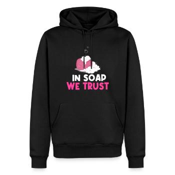 In Soap We Trust - Soap Maker - Men’s Premium Organic Hoodie - black - Front - Nico (187cm)