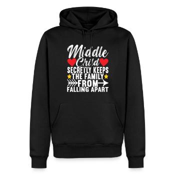 Middle Children Mittlere Geschwister - Männer Premium Bio Hoodie - Schwarz - Vorne - Nico (187cm)