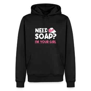 Need Soap? I'm Your Girl - Soap Maker - Männer Premium Bio Hoodie - Schwarz - Vorne - Nico (187cm)