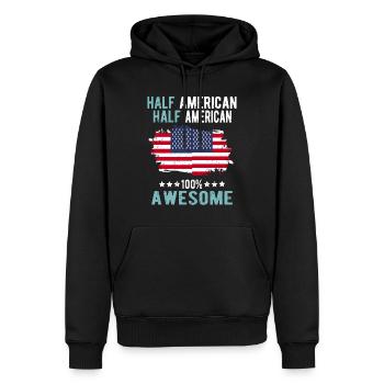 Halb Amerikaner Halb Amerikaner - Männer Premium Bio Hoodie - Schwarz - Vorne - Nico (187cm)