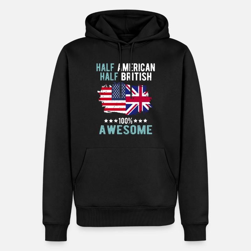 Moitié américain moitié britannique - Sweat à capuche Premium bio Homme - noir