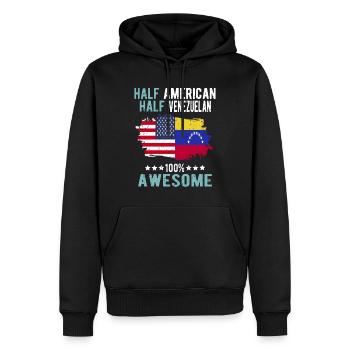 Halb Amerikaner Halb Venezolaner - Männer Premium Bio Hoodie - Schwarz - Vorne - Nico (187cm)