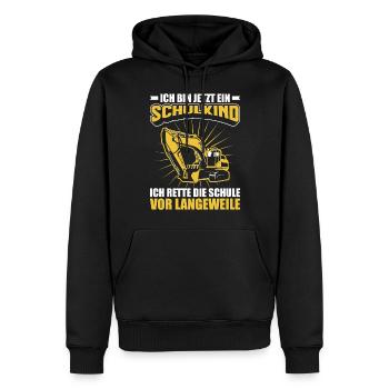 Einschulung Schulkind Schüler Jungen Geschenkidee - Männer Premium Bio Hoodie - Schwarz - Vorne - Nico (187cm)