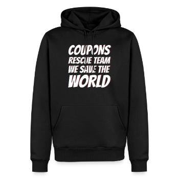 Gutschein Shopper Rabatt Couponer Rabattverkauf - Männer Premium Bio Hoodie - Schwarz - Vorne - Nico (187cm)