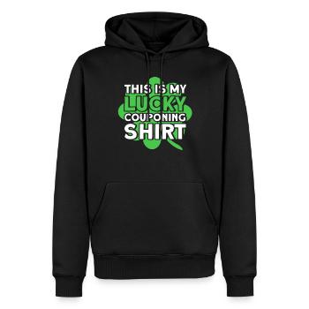 Gutschein Shopper Rabatt Couponer Rabattverkauf - Männer Premium Bio Hoodie - Schwarz - Vorne - Nico (187cm)