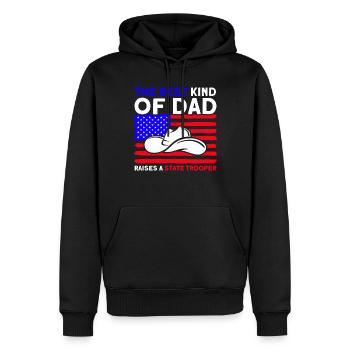 Papa Policier Du Service de Police Policier - Sweat à capuche Premium bio Homme - noir - Devant - Nico (187cm)