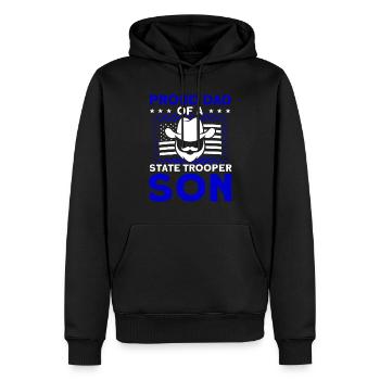 Fier papa Policier Du Service de Police Policier - Sweat à capuche Premium bio Homme - noir - Devant - Nico (187cm)