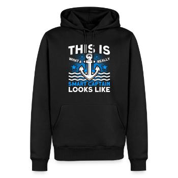 Amateurs de bateau Capitaine de bateau Capitaines - Sweat à capuche Premium bio Homme - noir - Devant - Nico (187cm)