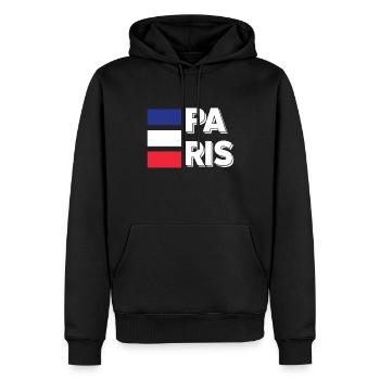 Paris in Frankreich französische Farben - Männer Premium Bio Hoodie - Schwarz - Vorne - Nico (187cm)
