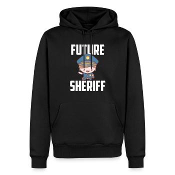 Futur shérif avec Junior Sheriffstern - Sweat à capuche Premium bio Homme - noir - Devant - Nico (187cm)
