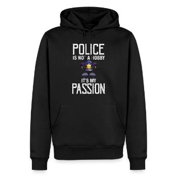 Insigne de shérif de la passion de la police - Sweat à capuche Premium bio Homme - noir - Devant - Nico (187cm)