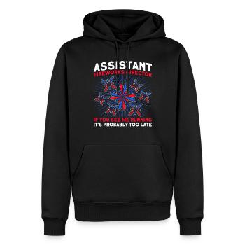 Drôle de feu d’artifice pyrotechnicien disant - Sweat à capuche Premium bio Homme - noir - Devant - Nico (187cm)
