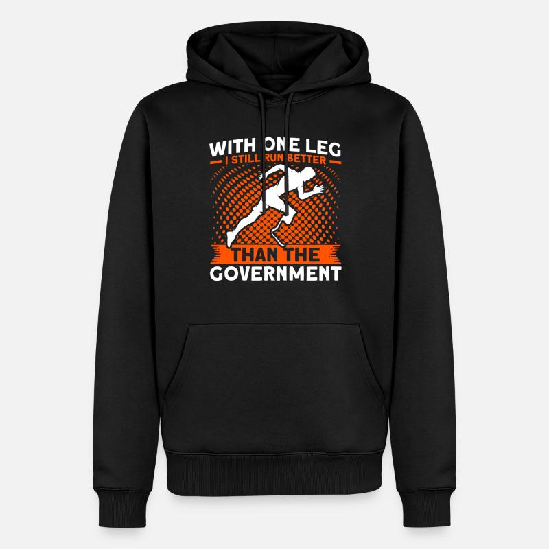 Handicap Amputierter Amputation Beinprothese - Männer Premium Bio Hoodie - Schwarz