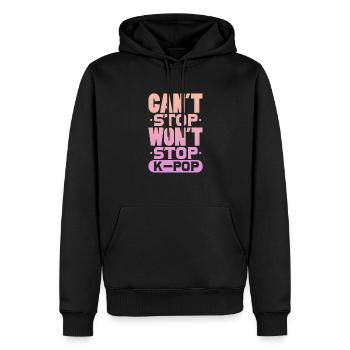 k-pop - Sweat à capuche Premium bio Homme - noir - Devant - Nico (187cm)