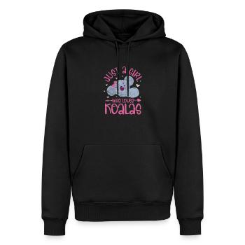 fille koala - Sweat à capuche Premium bio Homme - noir - Devant - Nico (187cm)