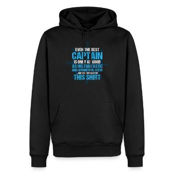 Capitaines de bateau d’équipage Capitaines - Sweat à capuche Premium bio Homme - noir - Devant - Nico (187cm)