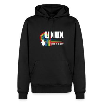 Né pour être Root Penguin Linux Nerd Coding Geek - Sweat à capuche Premium bio Homme - noir - Devant - Nico (187cm)