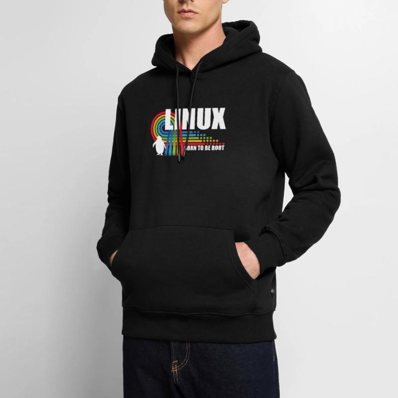 Born To Be Root Penguin Linux Nerd Coding Geek Men’s Premium Organic Hoodie