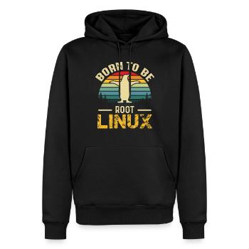 Né pour être Root Linux Nerd Admin Geek - Sweat à capuche Premium bio Homme - noir - Devant - Nico (187cm)