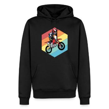 Motorrad Retro Race Motocross Offroad - Männer Premium Bio Hoodie - Schwarz - Vorne - Nico (187cm)