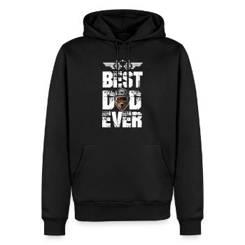 Motocross Vater Motorrad Bike Rennen - Männer Premium Bio Hoodie - Schwarz - Vorne - Nico (187cm)