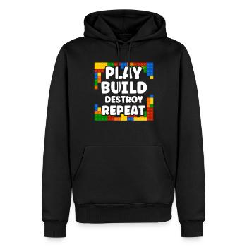 Repeat clamping block block - Men’s Premium Organic Hoodie - black - Front - Nico (187cm)