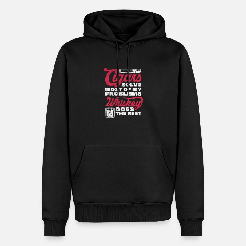 Whisky de cigare - Sweat à capuche Premium bio Homme - noir