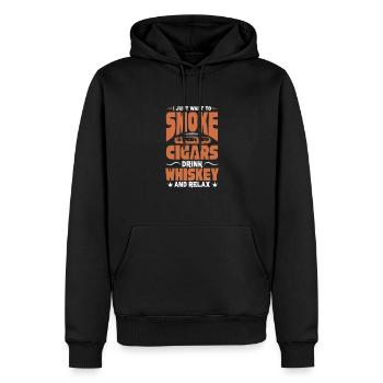 Zigarre Whiskey Rauchen Raucher Zigarren Geschenk - Männer Premium Bio Hoodie - Schwarz - Vorne - Nico (187cm)