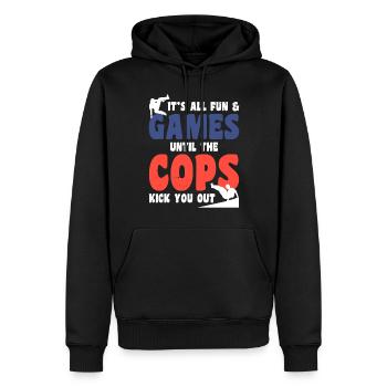 Parkour Design pour Freerunner | Freerunning - Sweat à capuche Premium bio Homme - noir - Devant - Nico (187cm)
