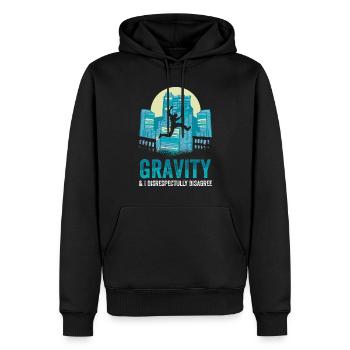 Parkour Design pour Freerunner | Freerunning - Sweat à capuche Premium bio Homme - noir - Devant - Nico (187cm)