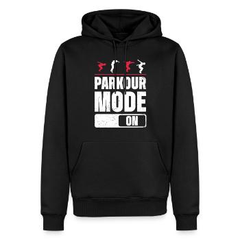 Parkour Design pour Freerunner | Freerunning - Sweat à capuche Premium bio Homme - noir - Devant - Nico (187cm)