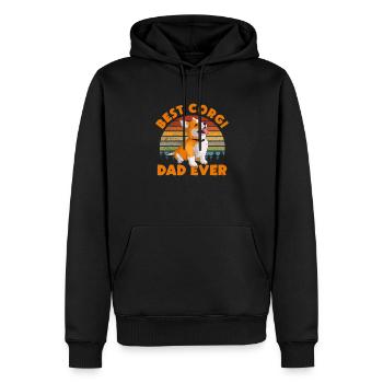 Corgi Vater - Männer Premium Bio Hoodie - Schwarz - Vorne - Nico (187cm)
